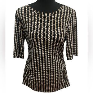Vince Camuto Black and White Geometric Blouse